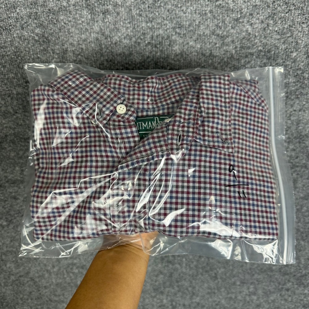 Gitman Bros Vintage Button Down Shirt Mens Large Red Blue Gingham Excellent USA - Picture 8 of 8